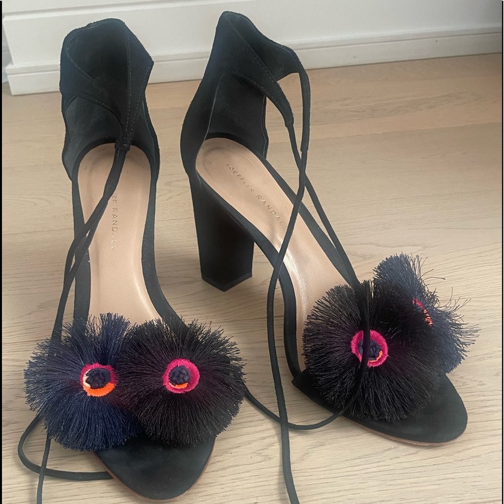 Loeffler Randall tie ankle heels.
